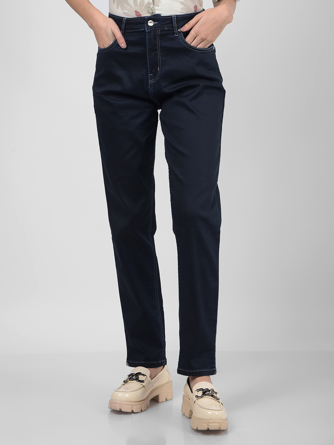 Numero Uno Women Solid Dark Blue Jeans